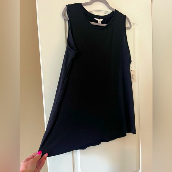 Terra & Sky Sleeveless Black Rich Long Tank Womens size 0X or 14W - Picture 1 of 10